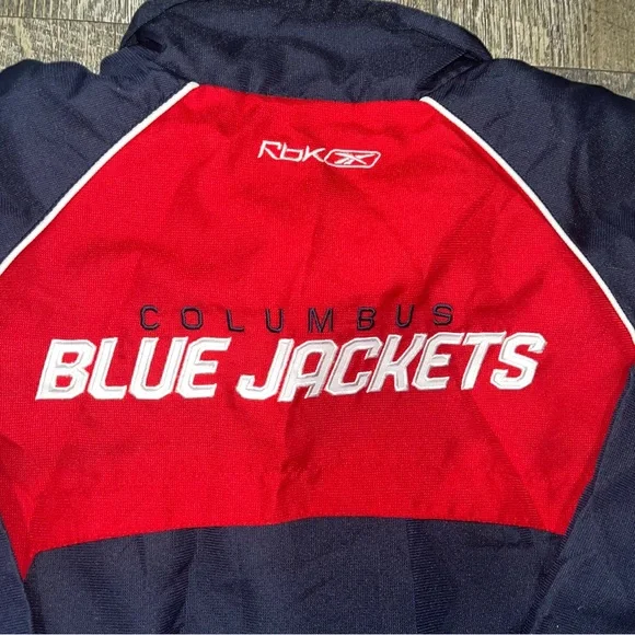 Columbus Blue Jackets Reebok Full Zip Blue‎ Windbreaker Jacket Youth M 10/12 - Picture 5 of 5